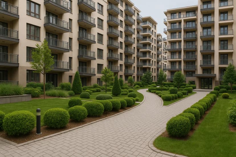 Ankara'da geniş ve modern site avlusu